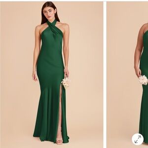 Halter Green Evening Dress